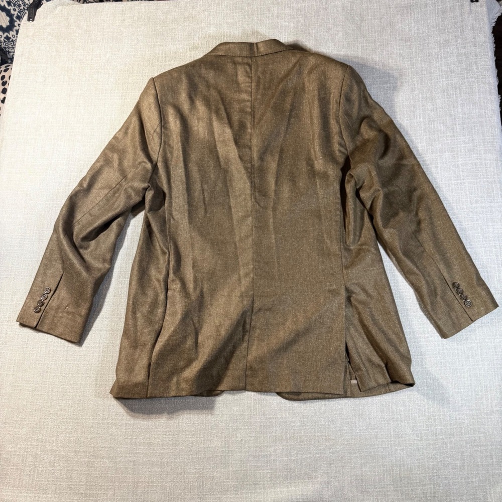 Peter Millar Sport Coat Silk Wool Blend 44 Brown Made In Italy‎ - Picture 2 of 9